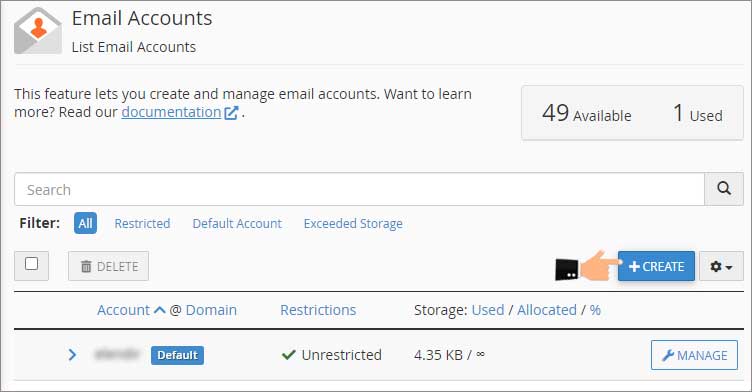 ساخت ایمیل در Cpanel