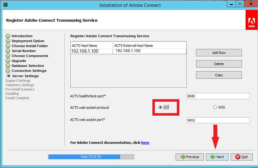 تنظیمات ACT Service